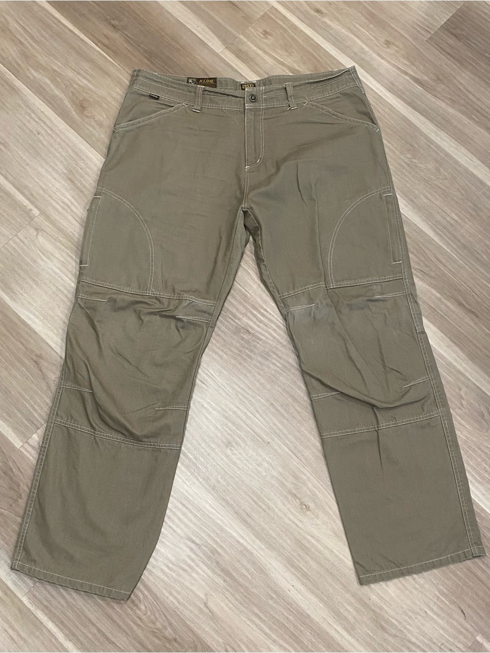 KUHL Crag Series Pants Mens 40x32 Khaki Cotton Canvas Hiking Work Trousers